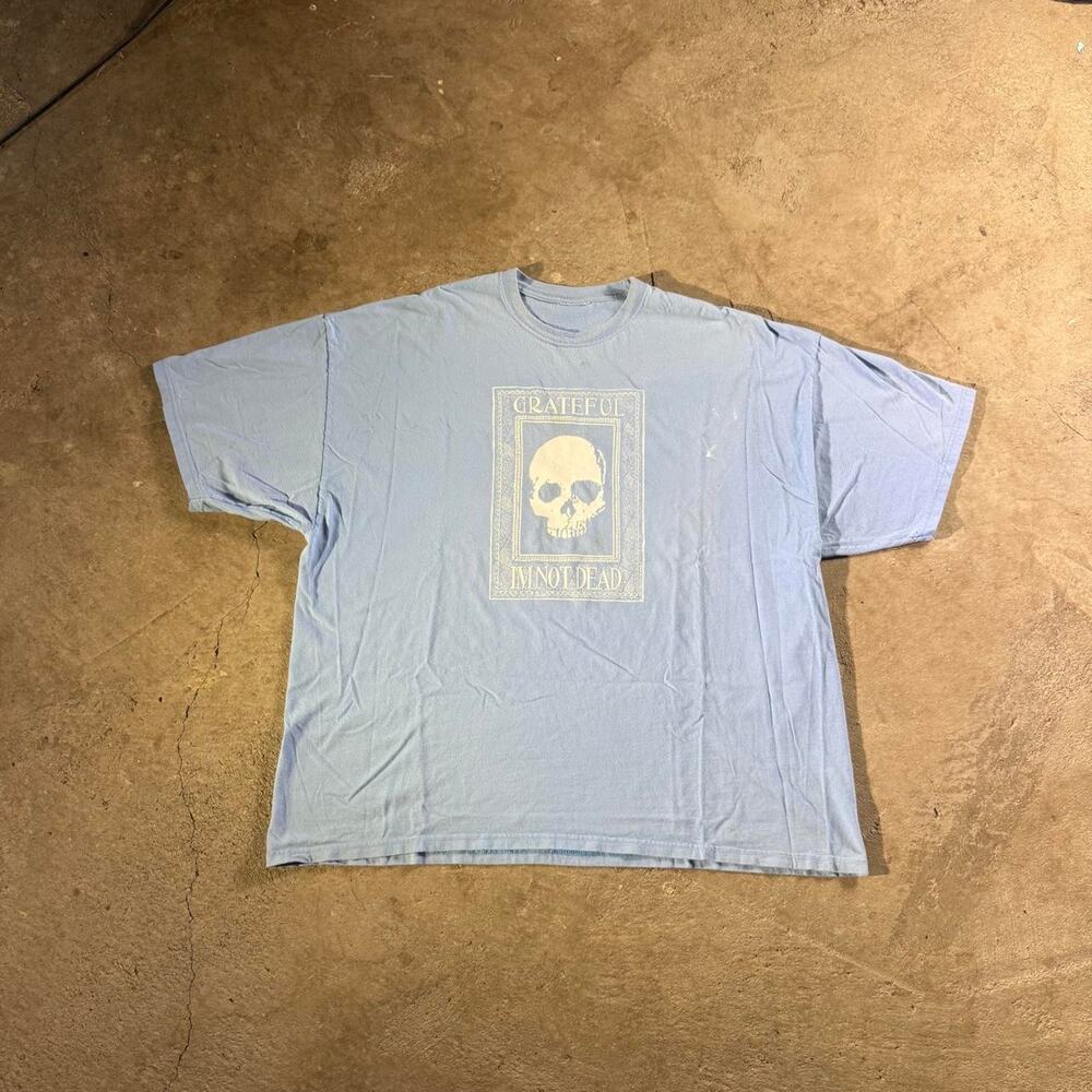 Y2K “Grateful I’m Not Dead” Blue Graphic T-Shirt
